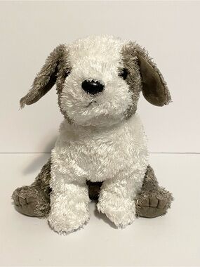 Ty Beanie Buddies Buddy Classic Puppy Dog Plush White Gray Grey 2002 Herder 11"